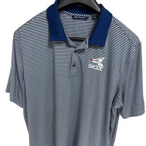 Chicago White Sox Polo Shirt Mens Size 3XL/TTTG Embroidered Logo Striped